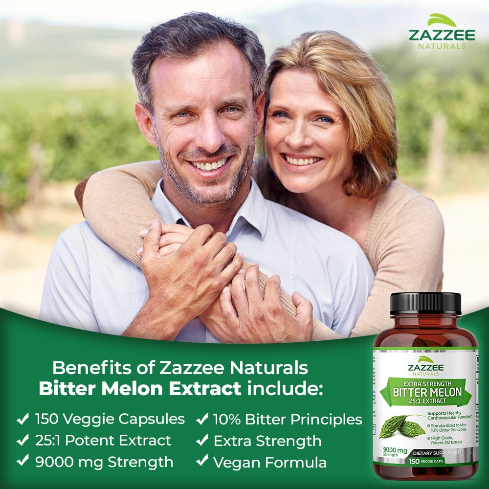 Zazzee Extra Strength Bitter Melon 25:1 Extract, 9000 mg Strength, 10% Bitter Principles ZazzeeAu supplements