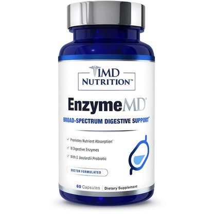 1MD Nutrition EnzymeMD - Digestive Enzymes Supplement - Doctor Formulated | 18 Plant-Based Enzymes - Gas & Bloating Support | 60 Capsules 1MD NutritionUS supplements