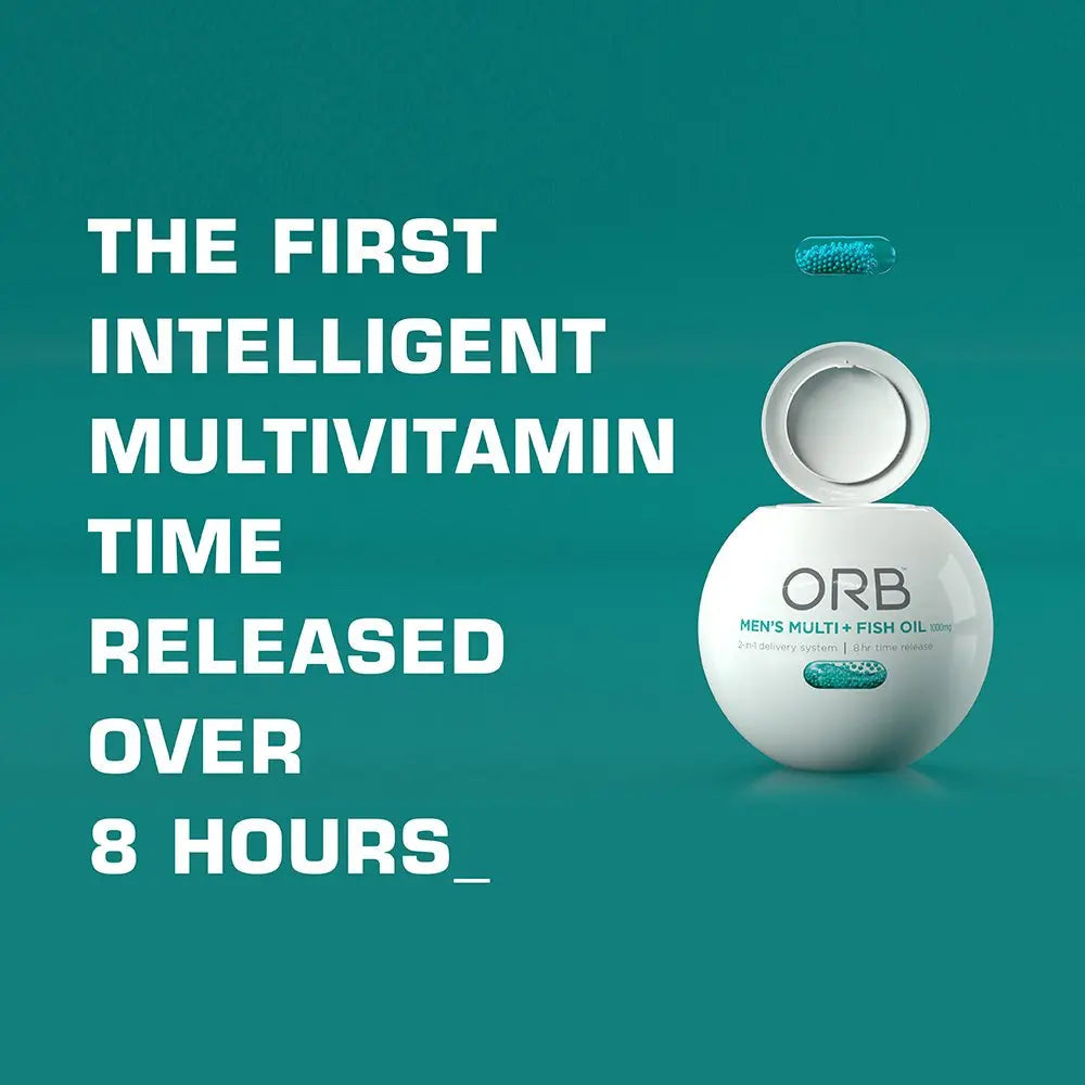 ORB Men’S MULTIVITAMIN + Fish Oil – A Complete Multi + Fish Oil |Heart Health Support, Antioxidant Support, Supports a Positive Mood Orb WellnessAu supplements