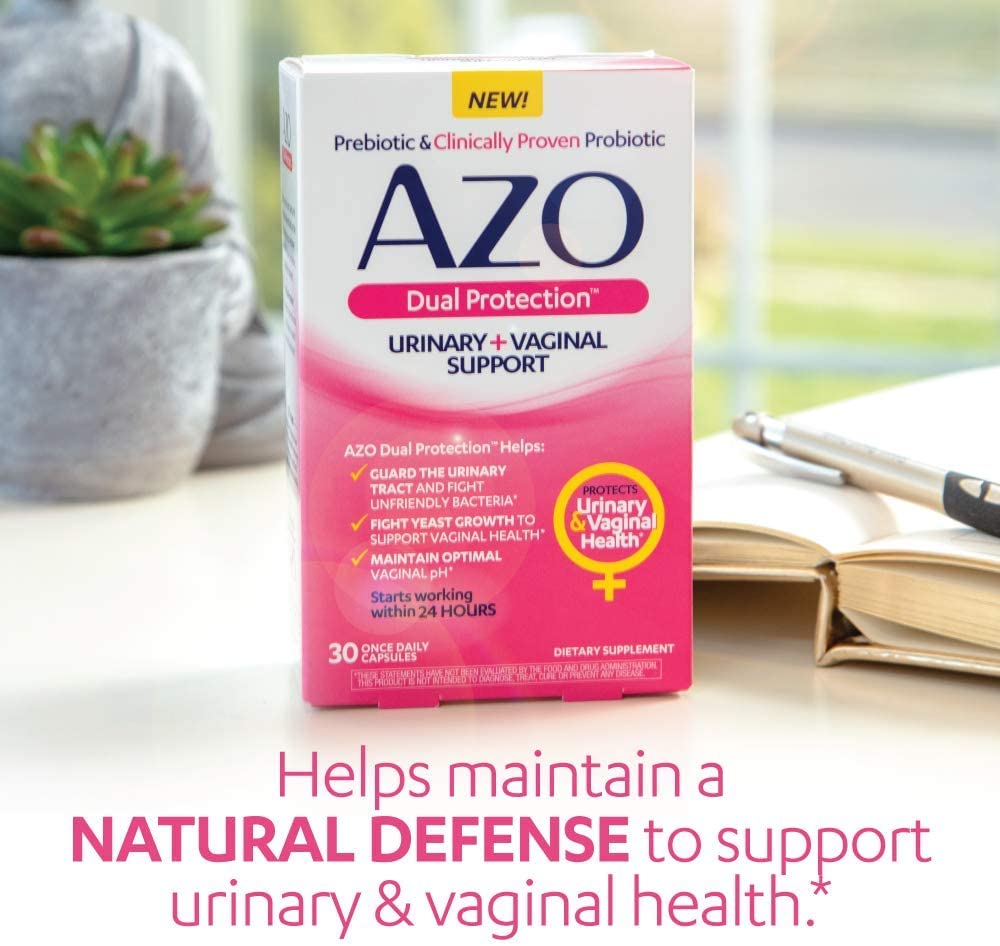 AZO Boric Acid Vaginal Suppositories, 30 Count + AZO Dual Protection, 30 Count, Urinary + Vaginal Support* AZOAu supplements