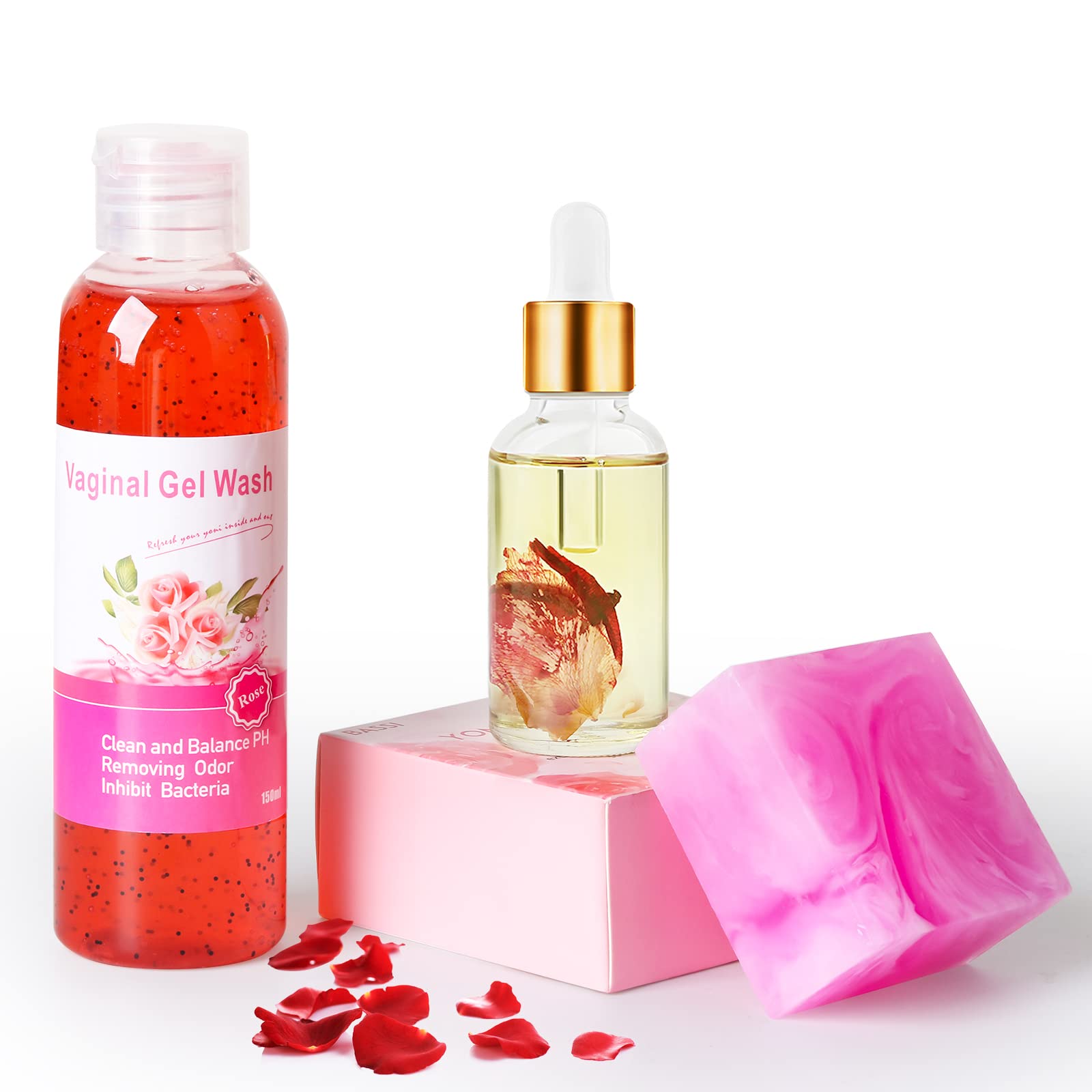 Feminine Wash & Yoni Oil & Yoni Soap Set for Women, Yoni Wash for Vaginal Ph Balance Remove Odor BASSIAu supplements