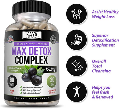 Kaya Naturals - Max Detox - 100% Natural, Healthy, Safe & New, Pure Herbal Ingredients Kaya NaturalsUS supplements