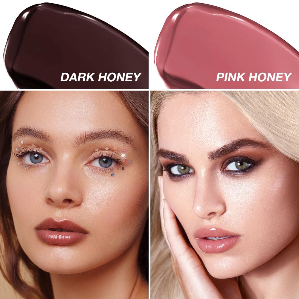 Honey Butter Lipstick Tinted Lip Balm, Shine Moisturizing Plumper Lipstick for Women, Natural Nourishing Hydrating Lip Gloss Stain for Dry Lips, Lightweight Lip Liner Care Makeup, Vegan - Black & Pink HHLTOHAu supplements