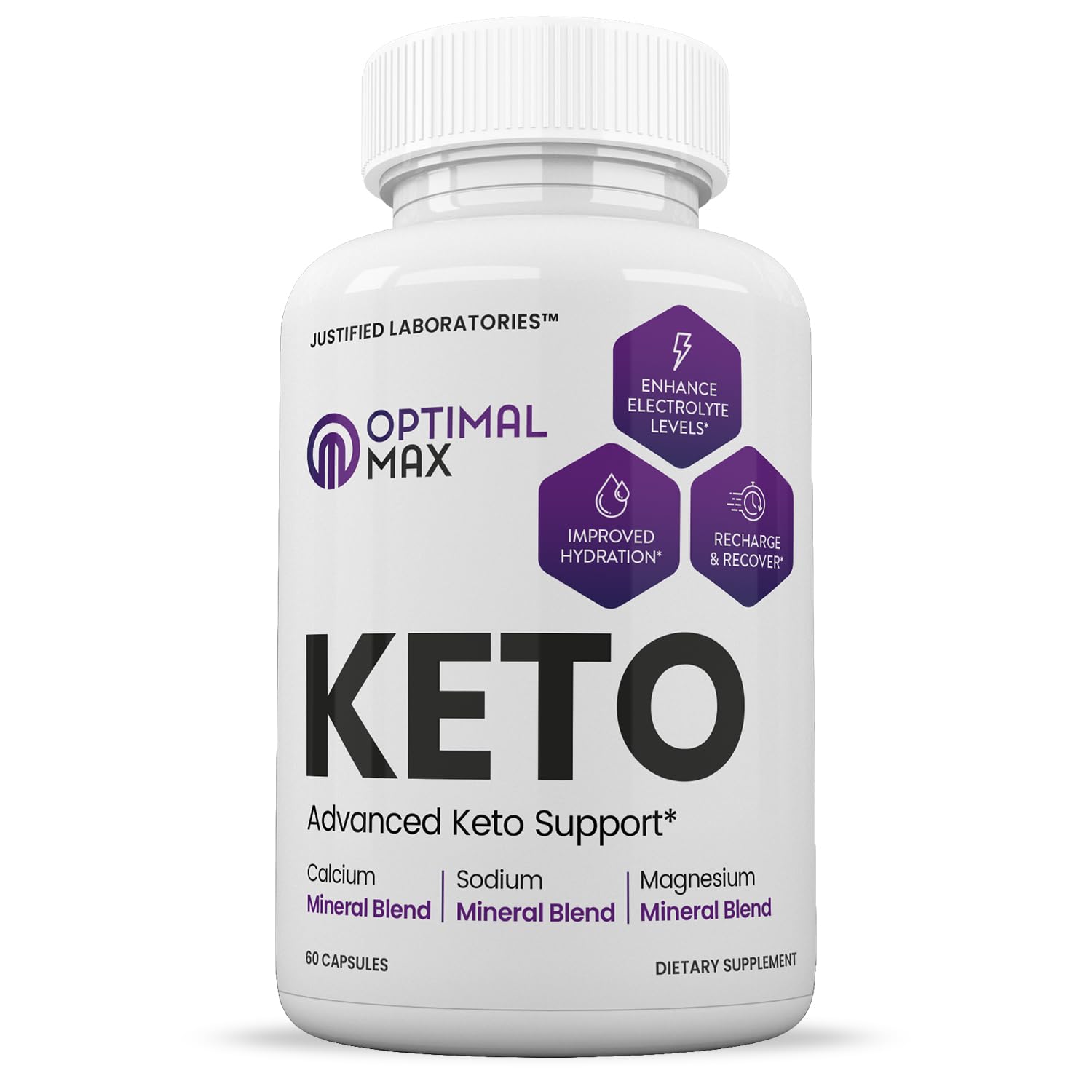 (2 Pack) Optimal Max Keto Pills 1275MG New & Improved Formula Contains Apple Cider Justified LaboratoriesUS supplements