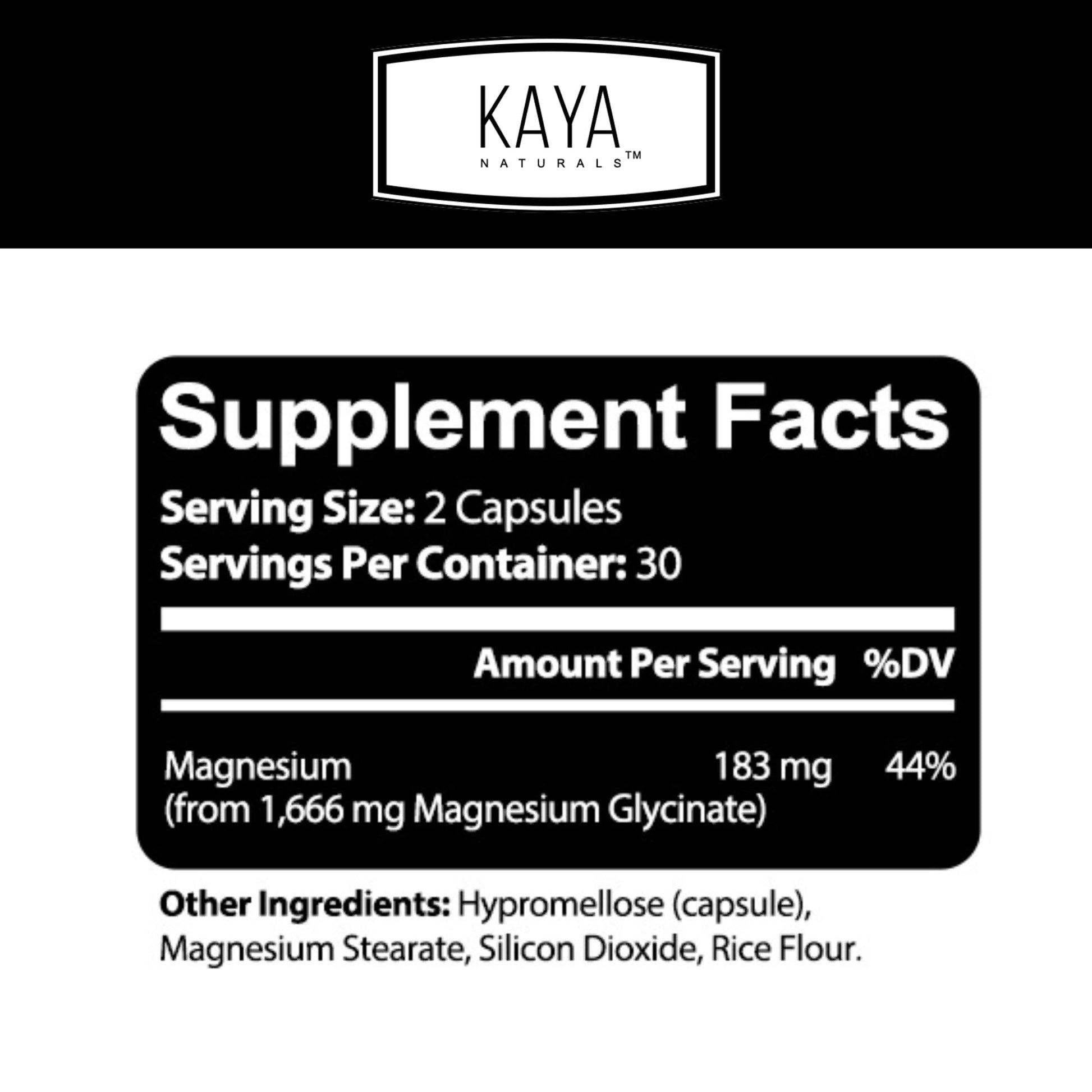 Kaya Naturals Cramp-A-Way Magnesium Glycinate 183mg (60 Count (Pack of 1) Kaya NaturalsAu supplements