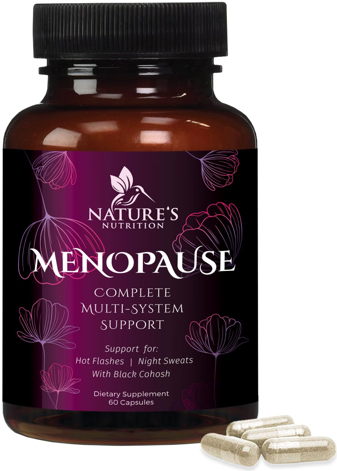 Menopause Supplements for Women - Complete Menopause Relief with Dong Quai & Black Cohosh - For Natural, Mild Hot Flash & Night Sweats - Hormone, Energy & Balance Support, Bottled in USA - 60 Capsules Nature's NutritionAu supplements