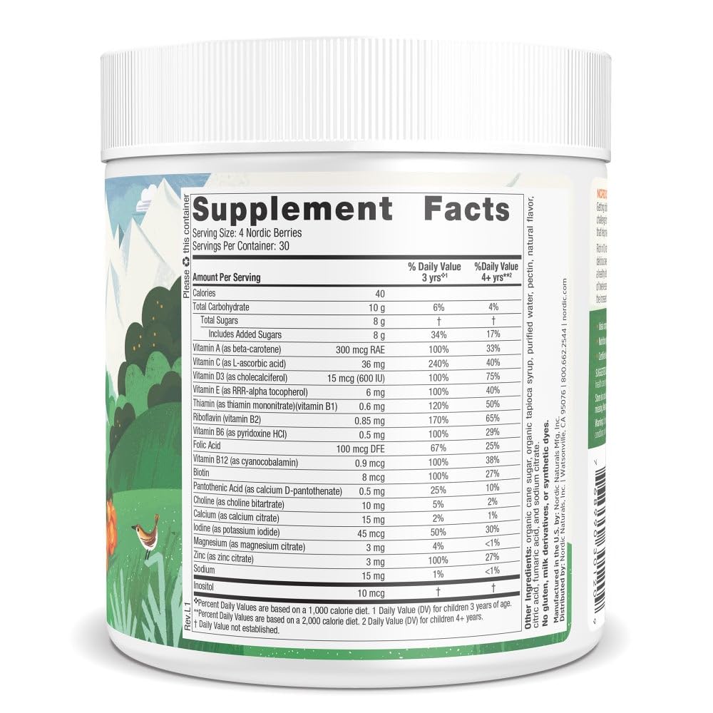 Nordic Naturals Nordic Berries, Citrus - 120 Gummy Berries - Great-Tasting Multivitamin for Ages 2+ - Growth, Development, Optimal Wellness - Non-GMO, Vegetarian - 30 Servings Nordic NaturalsAu supplements