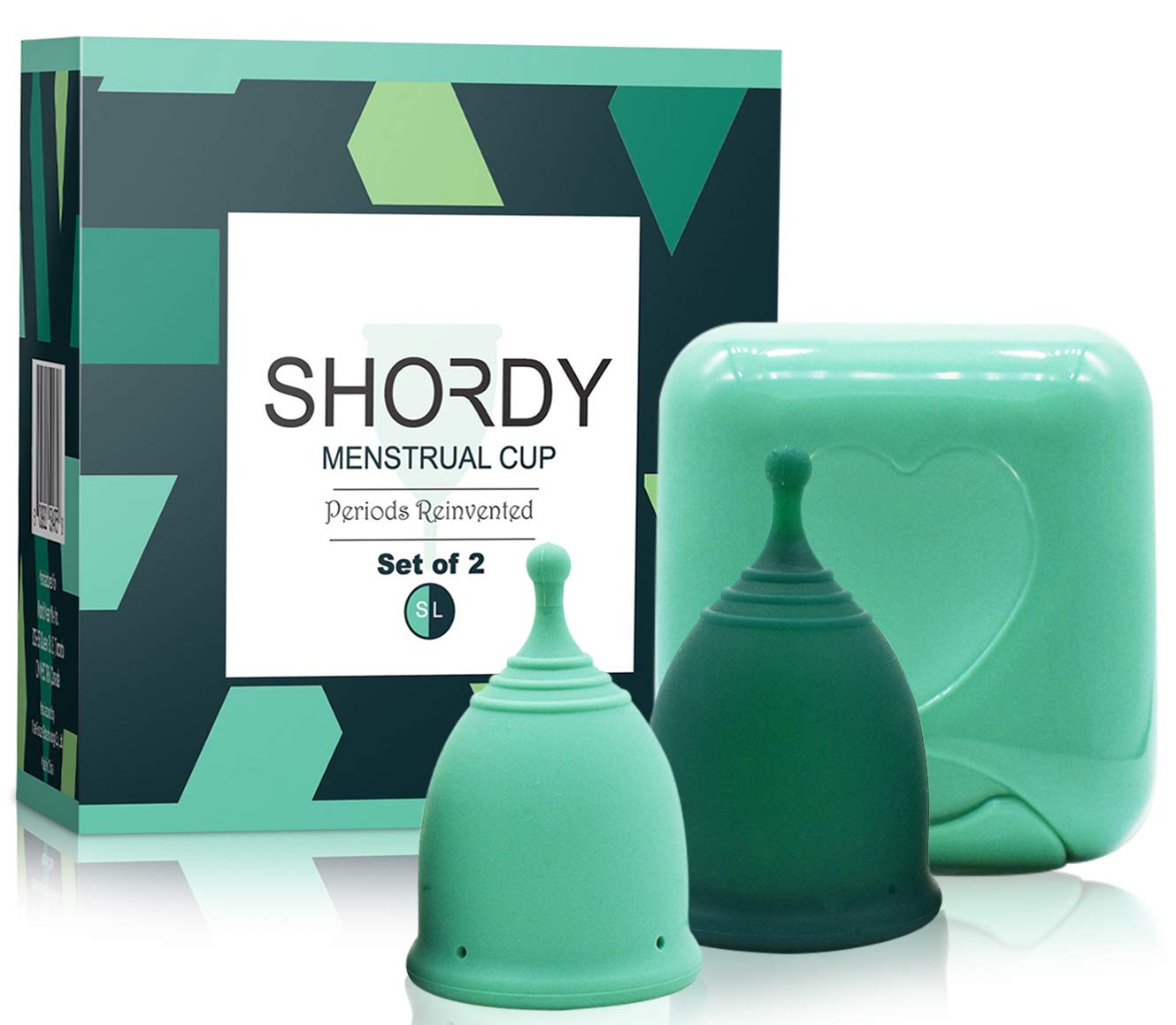 SHORDY Reusable Menstrual Cup (Small & Large) Set of 2 with Box, 100% Soft Silicone, Copa Menstruelle SHORDYAu supplements