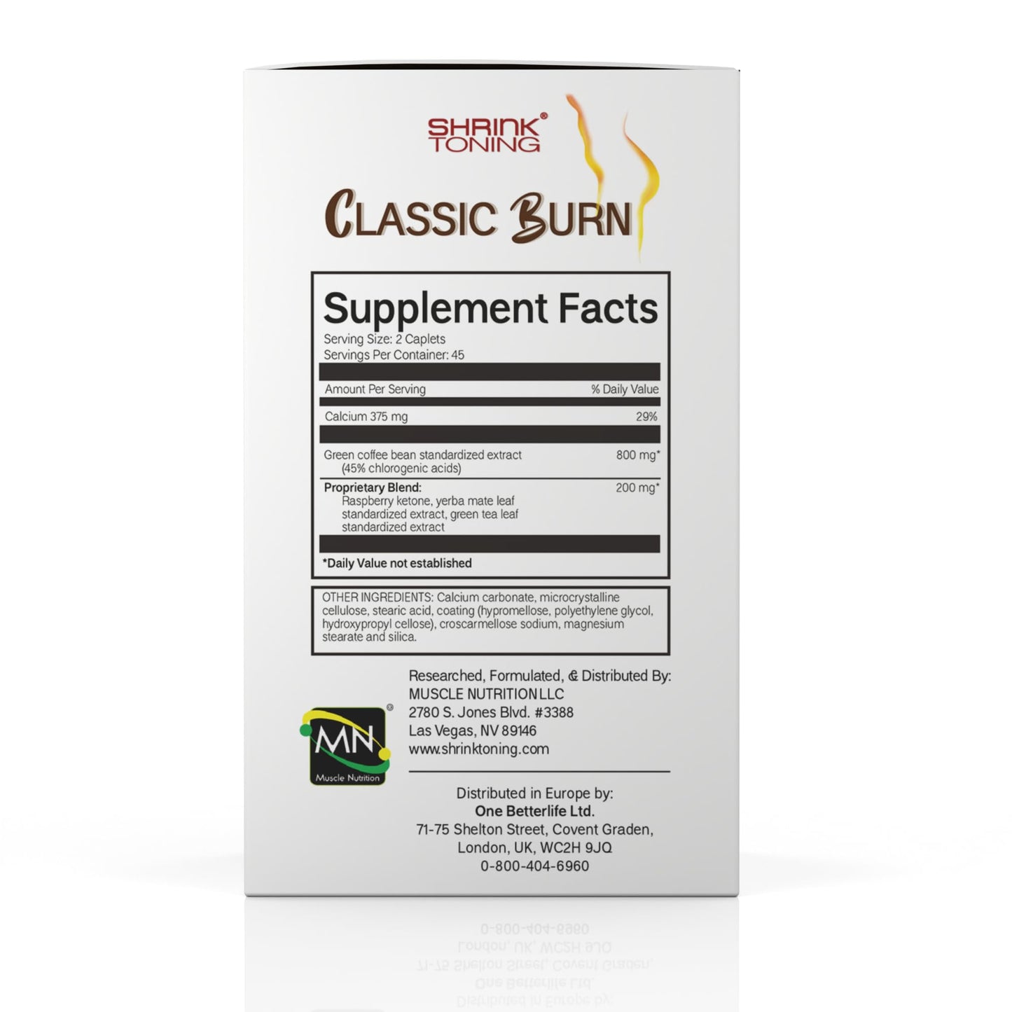 shrink Classic Burn - Pure Green Coffee Bean Extract and Raspberry Ketones with 45% shrinkUS supplements