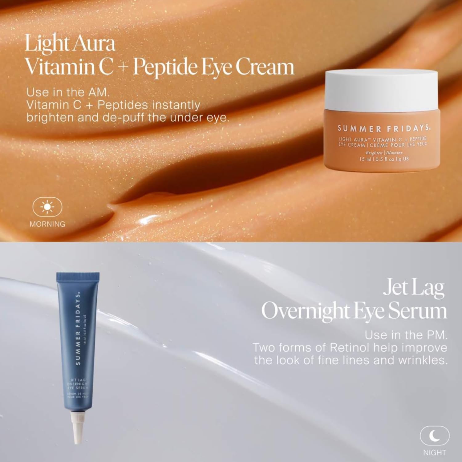 Summer Fridays Jet Lag Overnight Eye Serum - Nourishing Undereye Treatment for Dark Circles - Helps to Hydrate, Smooth, Firm & Depuff - Enriched with Glycerin to Lock in Moisture (0.5 Fl Oz) Summer FridaysAu supplements