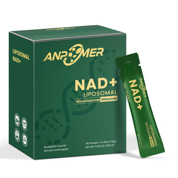 ANPOMER NAD Supplement with Liposomal Nicotinamide Riboside 600mg, Resveratrol, CoQ10, PQQ & D-Ribose, Electrolyte Blend, 30 Liquid Packets ANPOMERAu supplements