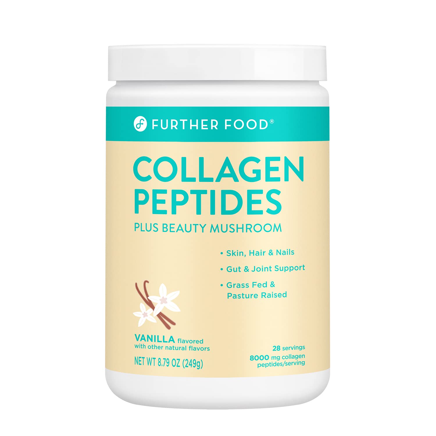 Further Food Collagen Peptides Powder Vanilla Flavored Keto Grass-Fed Collagen Type Further FoodAu supplements