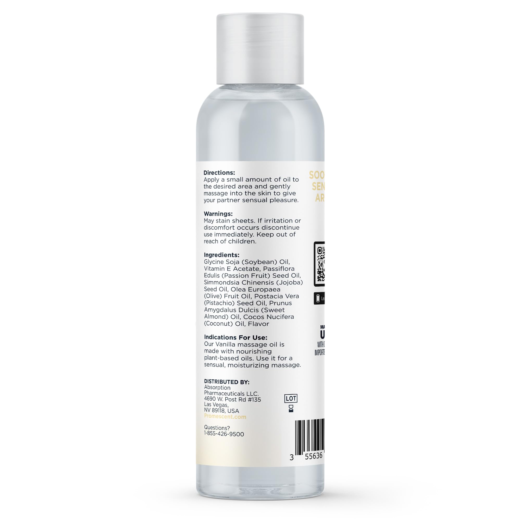 Promescent Massage Oil for Massage Therapy, Massage Oils for Date Night, Premium Body Oil for Men & Women to Relieve Stress & Sore Muscles, Essential Oils for Skin (4 oz) (Vanilla) PromescentAu supplements