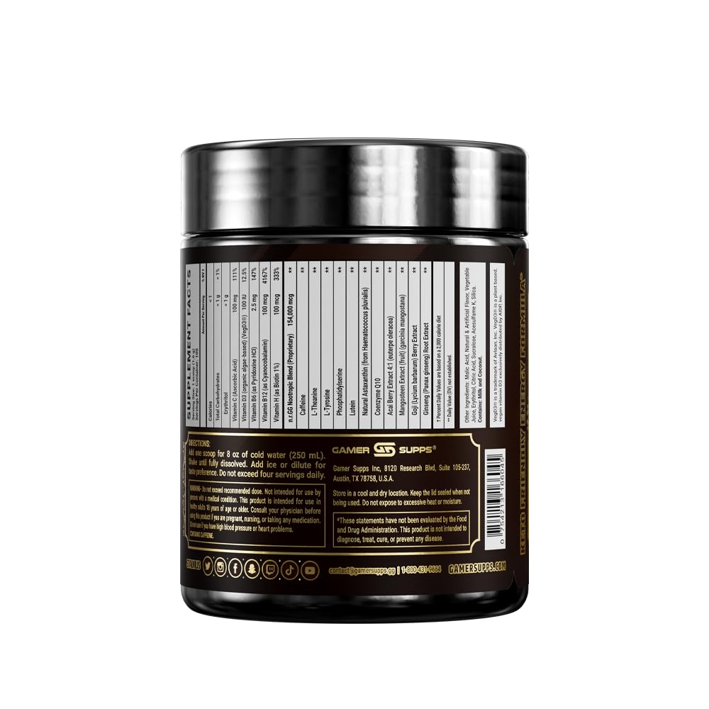 Gamer Supps GG Energy - Sploosh by CottontailVA (100 Servings) - Keto Friendly Gaming Energy and Nootropic Blend, Sugar Free + Organic Caffeine + Vitamins + Immune Support, Powder Drink Gamer SuppsAu supplements