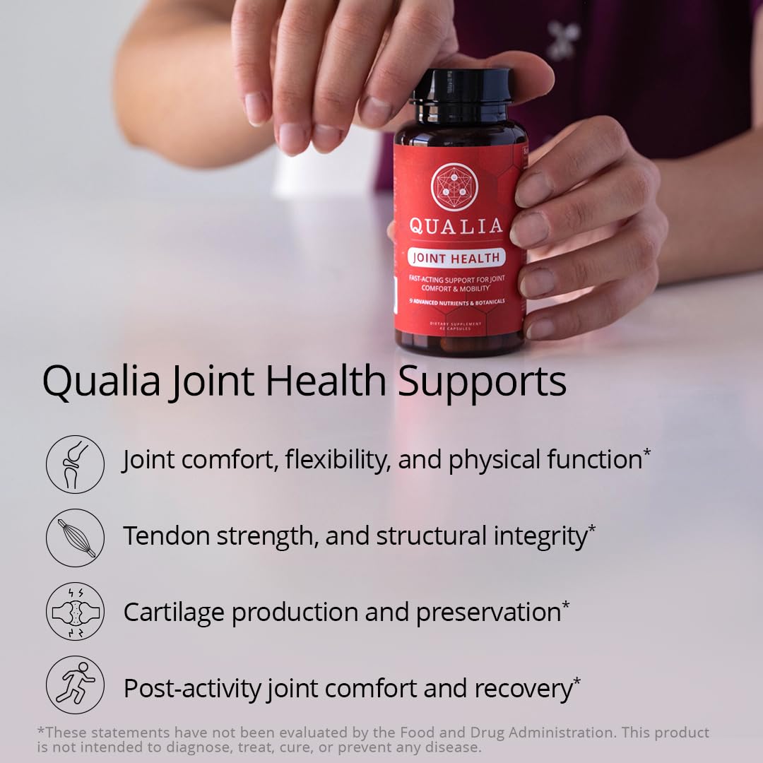 Qualia Joint Health 9 Advanced Joint Health nutrients: denatured Collagen, boswellia, tumeric, Boron, Ginger, L-carnitine. Cartilage Health, Tendon Strength, Healthy Joint Aging (1 Month Supply) QUALIA LIFE SCIENCESAu supplements