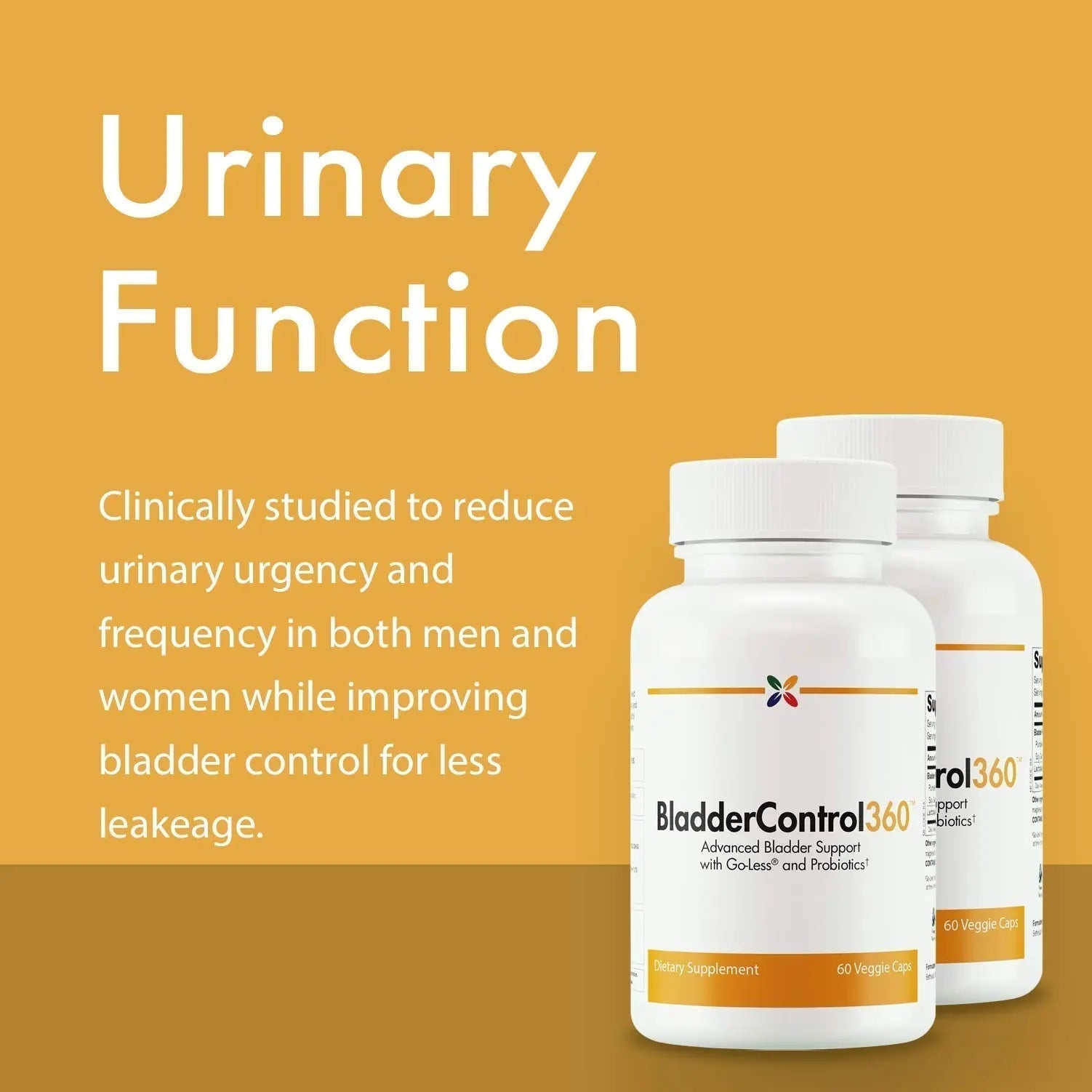 Stop Aging Now - BladderControl360 Formula - Bladder Control Support - Go-Less & Probiotics - Urinary Health Probiotic Supplement - Lactobacillus Rhamnosus, Pumpkin Seed & Soy Germ Extracts - 60 Vcaps Stop Aging NowAu supplements