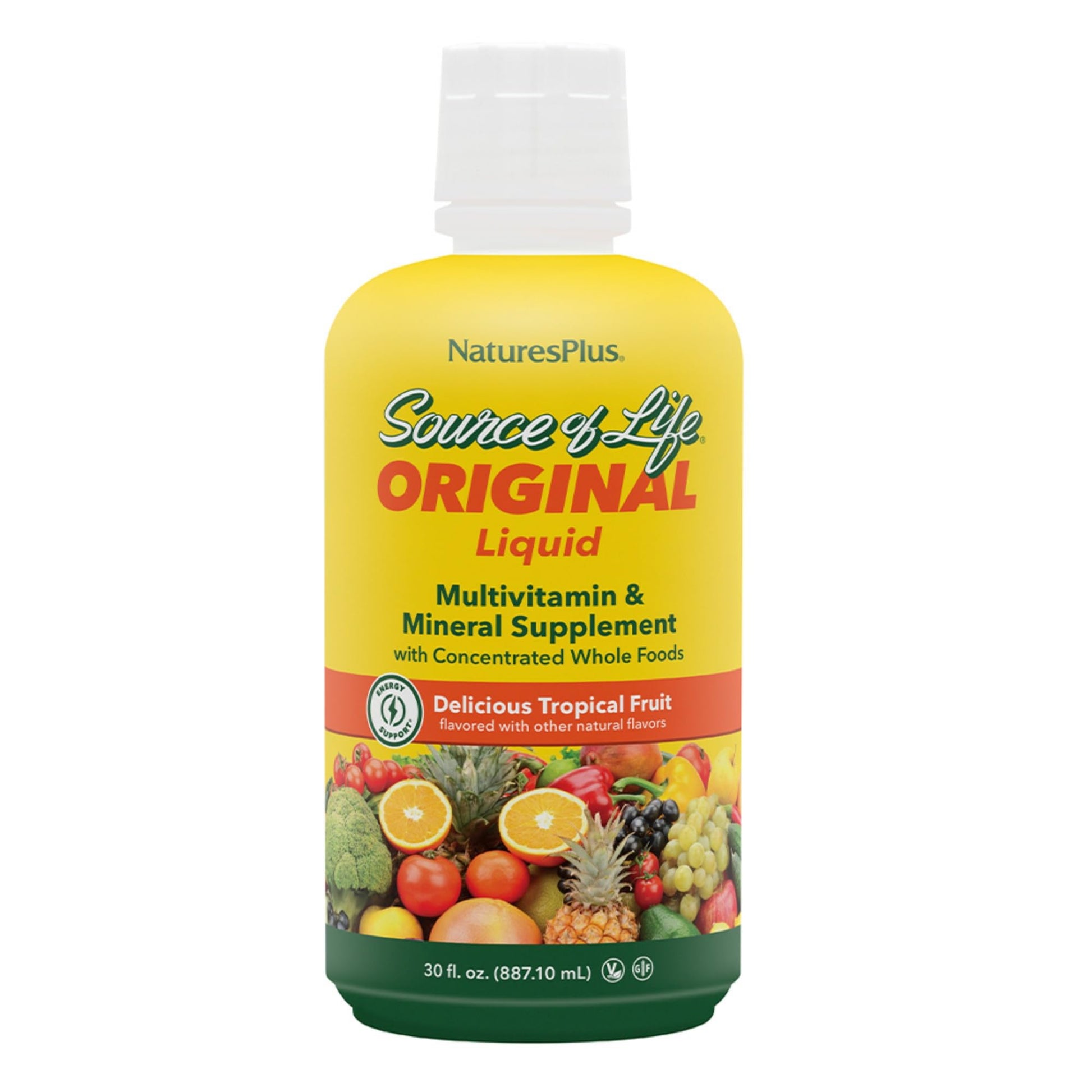 NaturesPlus Source of Life Liquid - 30 fl oz - Tropical Fruit Flavor - Wholefood Supplement, Energy Booster, Antioxidant - Vegetarian, Gluten-Free - 30 Servings Aus HealthcareAu supplements
