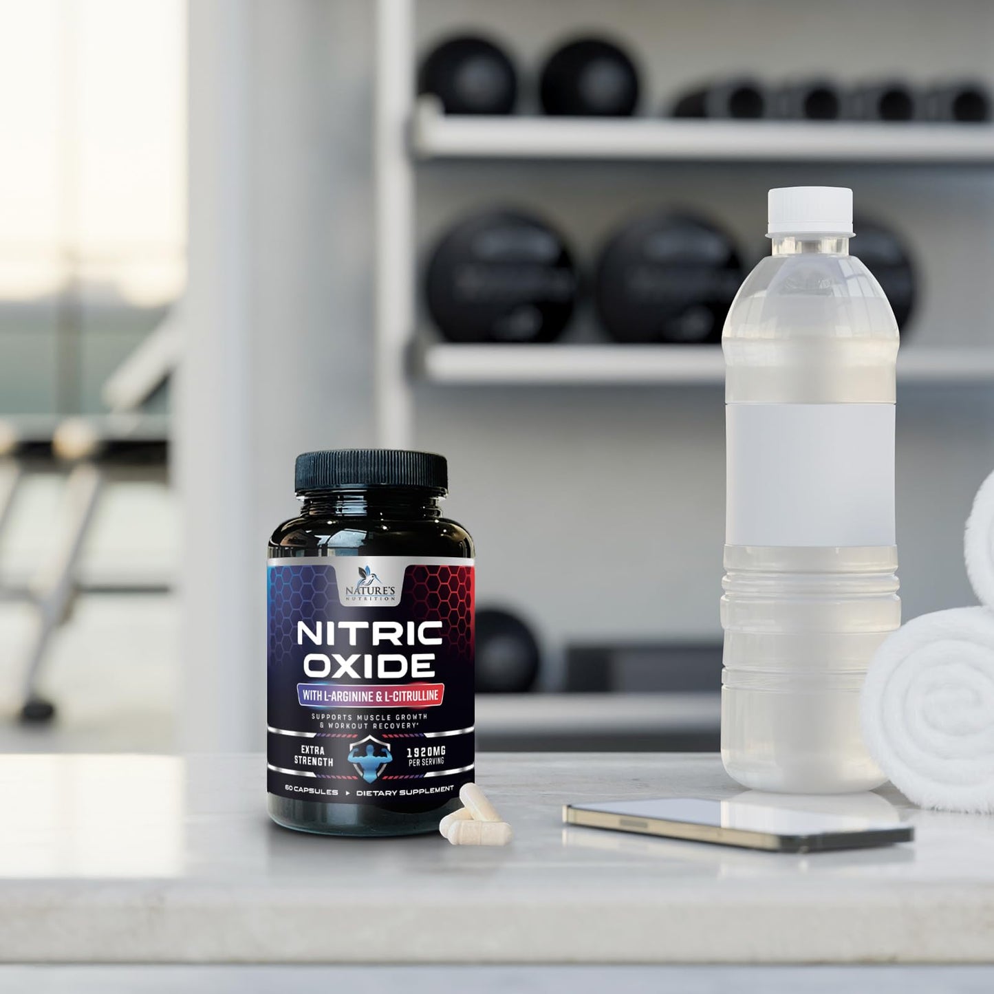 Extra Strength Nitric Oxide Supplement L Arginine 3X Strength - Citrulline Malate, AAKG Nature's NutritionUS supplements