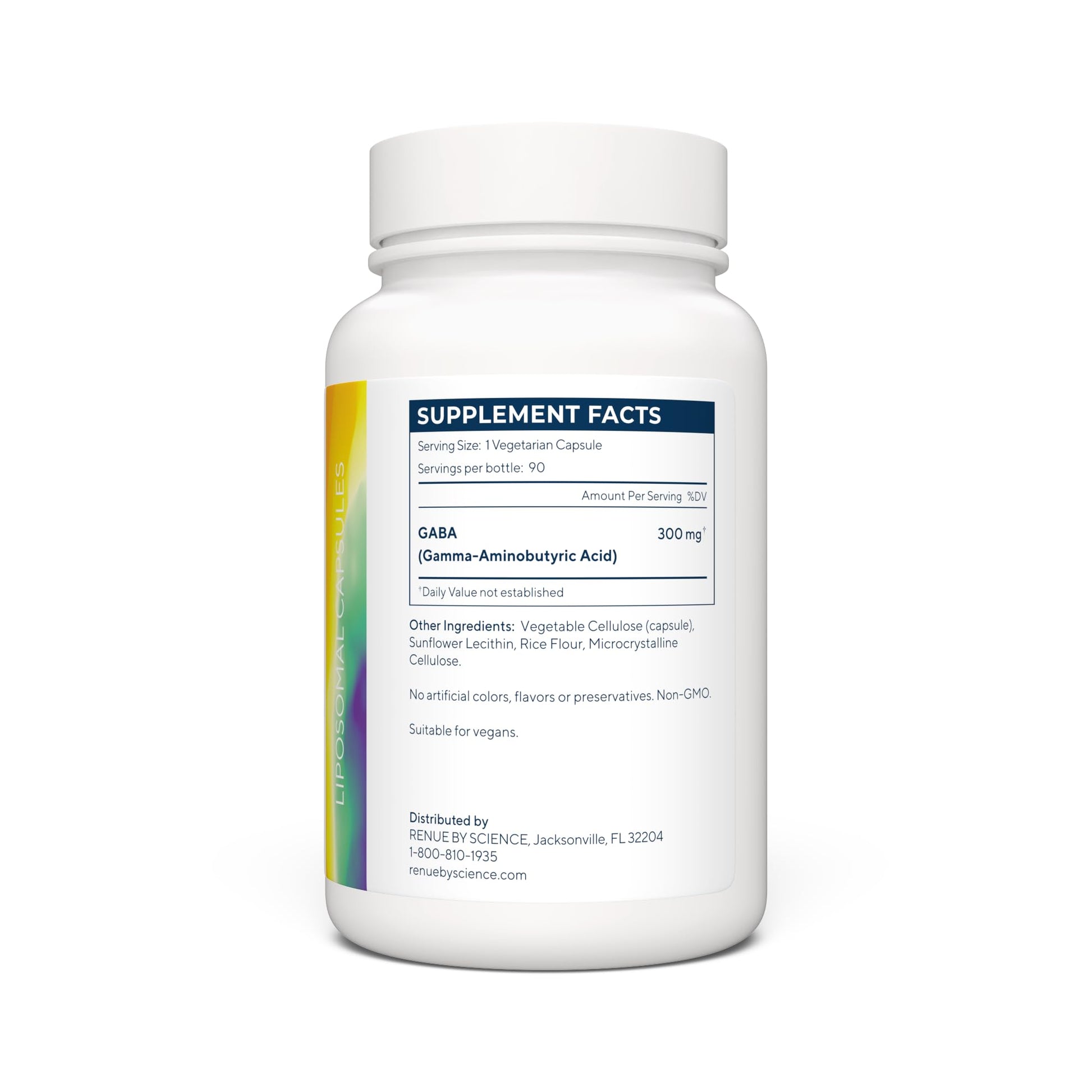 Renue By Science GABA | High Strength Liposomal GABA Supplements | 90 GABA Capsules - 300mg Gamma-Aminobutyric Acid per Serving | Non-GMO | Made in The USA Third-Party Tested Renue By ScienceUS supplements