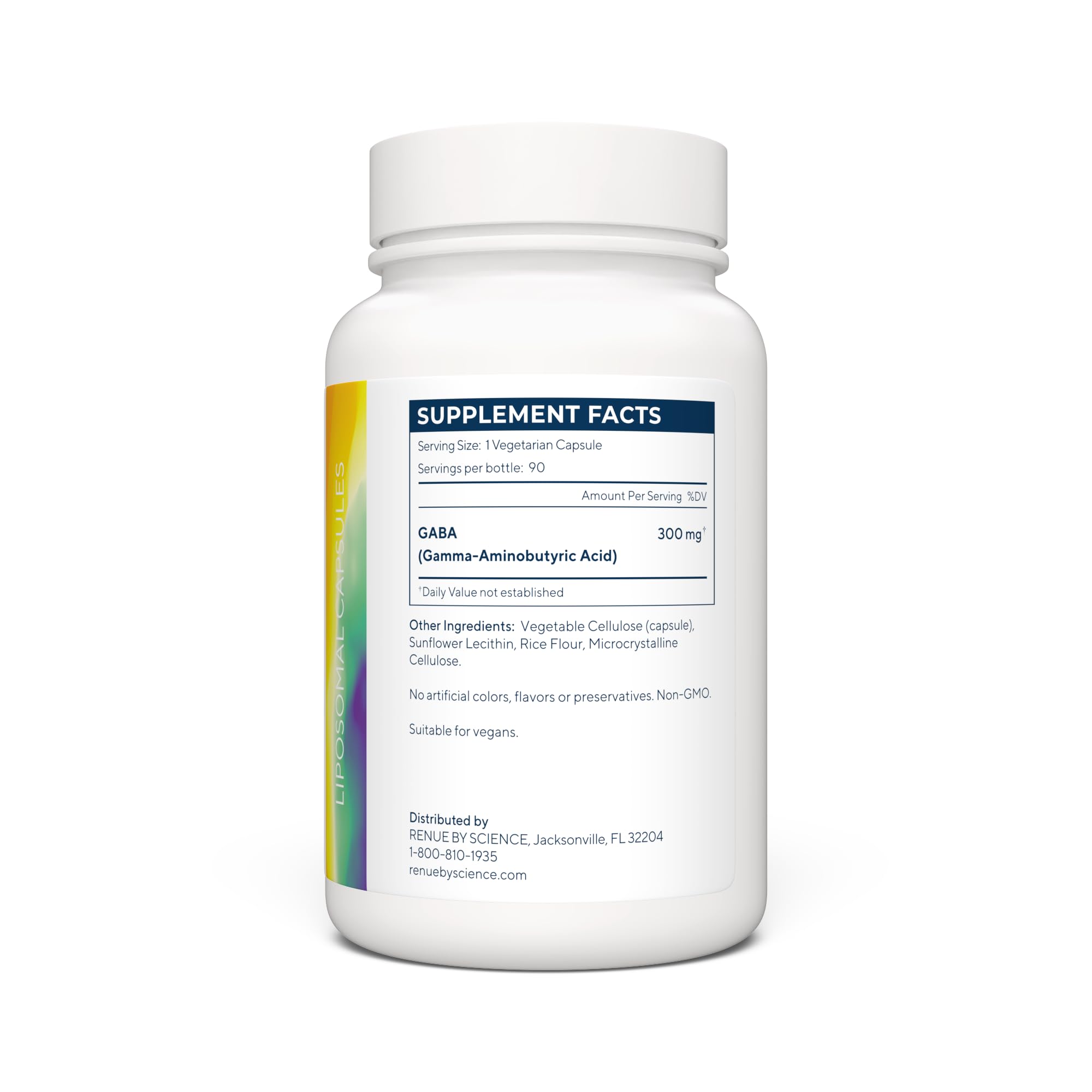 Renue By Science GABA | High Strength Liposomal GABA Supplements | 90 GABA Capsules - 300mg Gamma-Aminobutyric Acid per Serving | Non-GMO | Made in The USA Third-Party Tested Renue By ScienceUS supplements