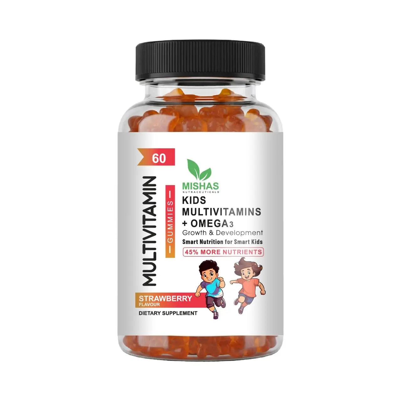 Mishas Nutraceuticals Kids Multivitamin Gummies with Omega 3 Fish Oil (EPA/DHA), Vitamin D3, C, B12, B6, Vitamin A, K & Zinc Immune Support MishasAu supplements