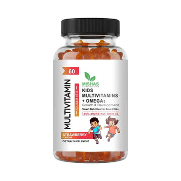 Mishas Nutraceuticals Kids Multivitamin Gummies with Omega 3 Fish Oil (EPA/DHA), Vitamin D3, C, B12, B6, Vitamin A, K & Zinc Immune Support MishasAu supplements