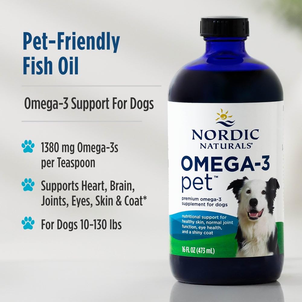 Nordic Naturals Omega-3 Pet, Unflavored - 16 oz - 1380 mg Omega-3 Per Teaspoon - Fish Oil for Large to Very Large Dogs with EPA & DHA - Promotes Heart, Skin, Coat, & Immune Health Nordic NaturalsAu supplements