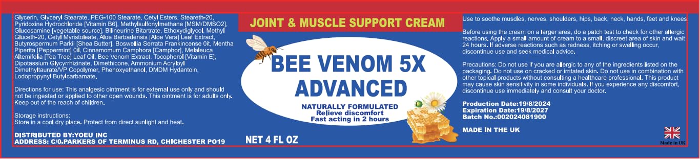 Benolixia Bee Venom Joint Cream, Bee Venom Joint Gel,Bee Venom Advanced Joint and Bone Cream,Natural Formula for Back, Knee, Hands, Neck, Feet, All Skin Types BenolixiaAu supplements