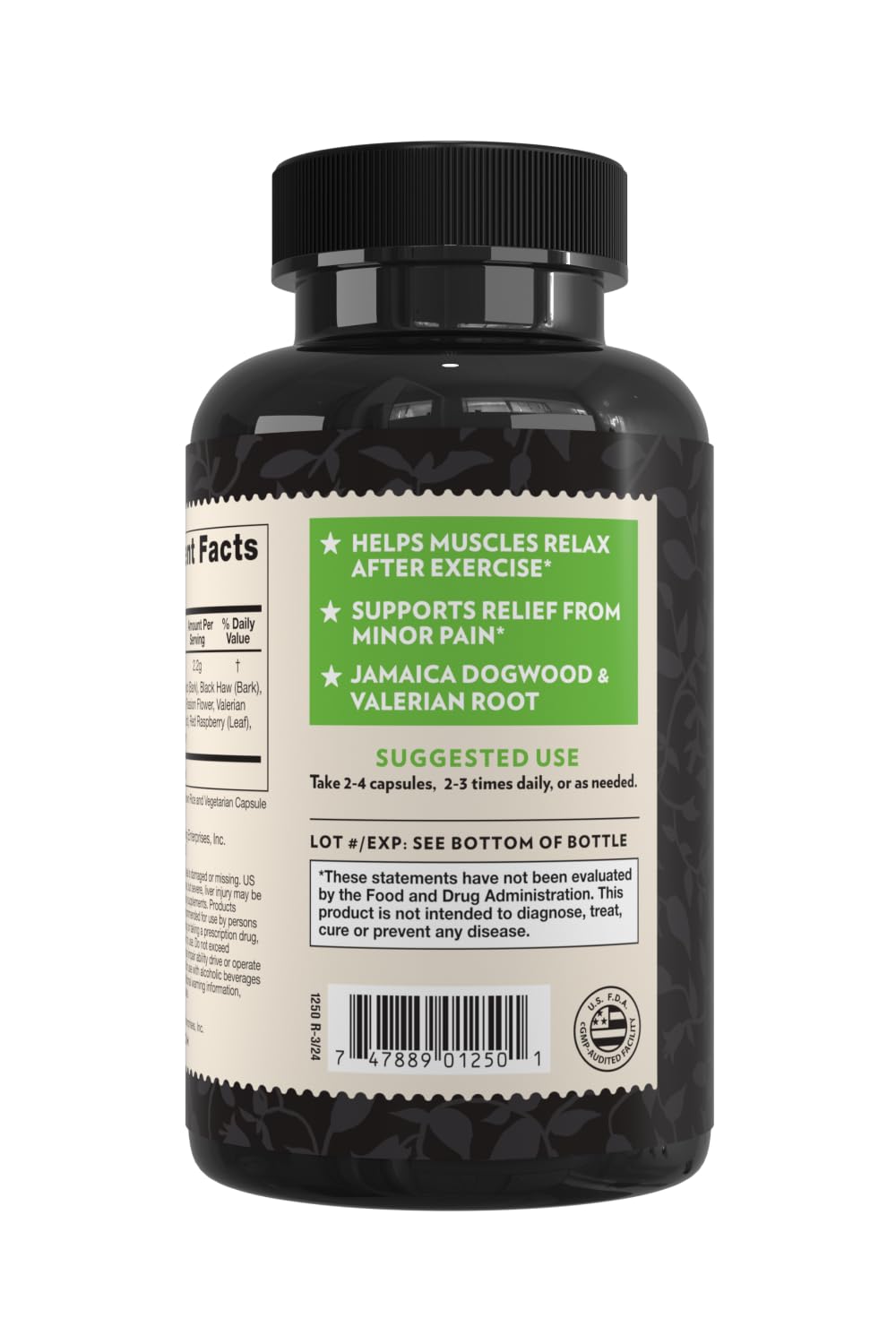 Crystal Star Muscle Relax (60 Capsules) – Herbal Relief from Sore Muscles, Cramps & Spasms – Valerian Root, Jamaica Dogwood & Cramp Bark - Non-GMO Crystal StarAu supplements