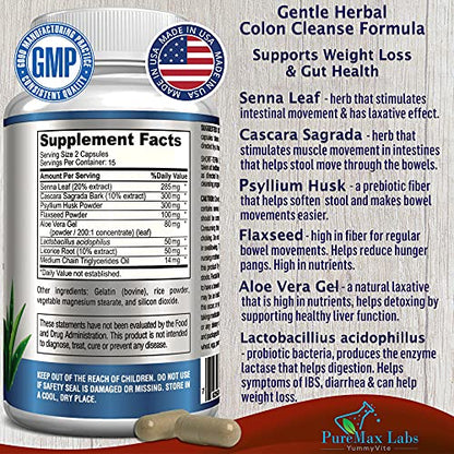 YUMMYVITE 15 Day Colon Cleanse and Detox, Herbal Detox Formula, Supports Weight YUMMYVITEUS supplements