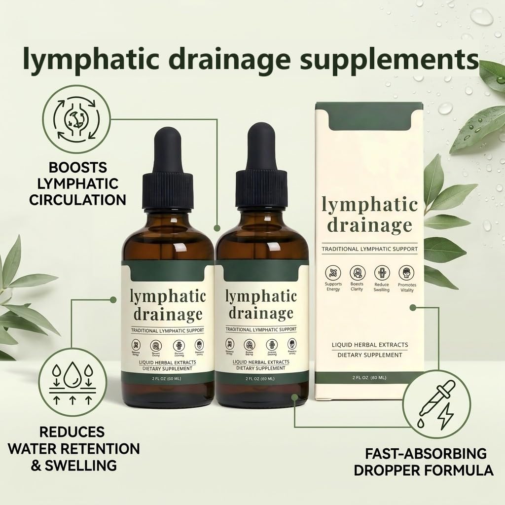 Sentk Organic Lymphatic Drainage Drops, Liposomal Herbal Blend – Supports Lymph System, Reduces Swelling, Boosts Immunity & Vitality, Enhance Clarity, Portable Dropper Design, 2 fl oz (2 Pack) SentkAu supplements