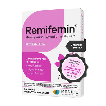 Remifemin Menopause Symptoms Relief - Clinically Proven Ingredients - Menopause Supplements - Black Cohosh - Estrogen-Free - Made in Germany - 60 Tablets RemifeminAu supplements