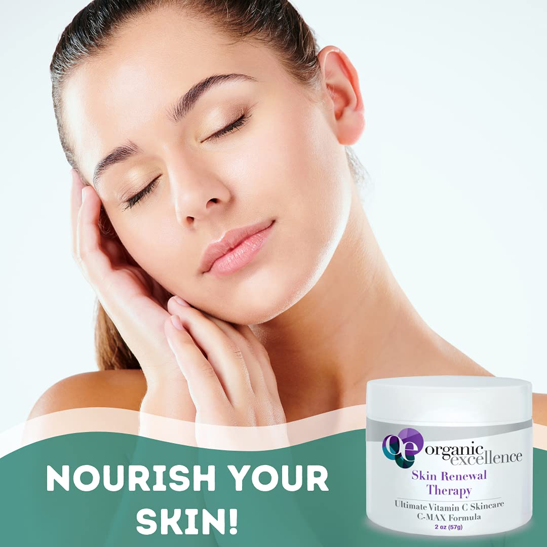 Organic Excellence Skin Renewal Therapy, Vitamin C Face & Neck Cream, Moisturizer to Stimulate Collagen Production and Increase Skin Cell Renewal, Organic Natural Non-Toxic Cruelty-Free 2 oz (57g) Organic ExcellenceAu supplements