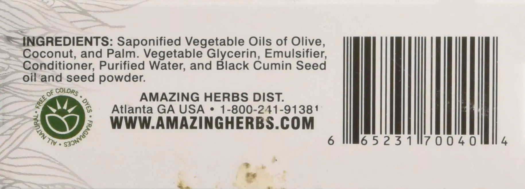 Amazing Herbs Black Seed Vegetable Glycerin Soap, 4.25 Ounce Amazing HerbsAu supplements