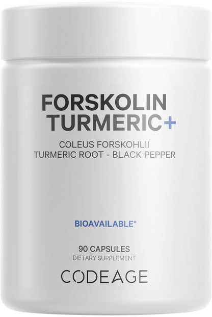 Codeage Forskolin, Pure Forskolin Coleus + Organic Turmeric Root Powder, 95% Curcumins CodeageUS supplements