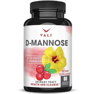 VALI D-Mannose 1000mg Urinary Tract Health Formula. Organic Cranberry Fruit Powder & Hibiscus. Healthy Bladder, Natural Cleanse, Fast Detox Flush, Herbal UT Function Support Pills. 60 Veggie Capsules VALIAu supplements