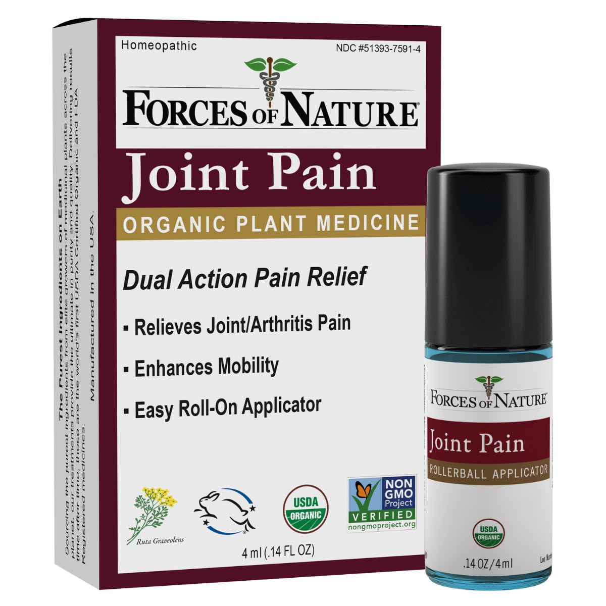 Forces of Nature -Natural, Organic Joint Pain Relief (4ml) Non GMO, No Harmful Chemicals -Alleviate Stiffness, Inflammation from Arthritis, Rheumatoid and Osteoarthritis, Increase Circulation Forces of NatureAu supplements