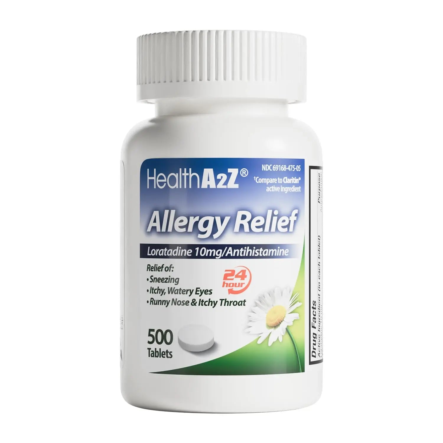 HealthA2Z® Allergy Relief | Loratadine 10mg Antihistamine | 500 Tablets | Dye Free | Relief from Itchy Throat, Sneezing, Runny Noses | 24-Hours Allergy Medicine HealthA2ZAu supplements