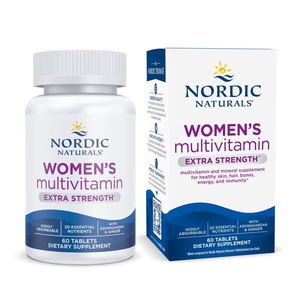 Nordic Naturals Women’s Multivitamin Extra Strength - Skin, Hair, Energy, & Bone Support - Immunity Supplement - 20 Essential Nutrients - 60 Tablets - 30 Servings Nordic NaturalsAu supplements