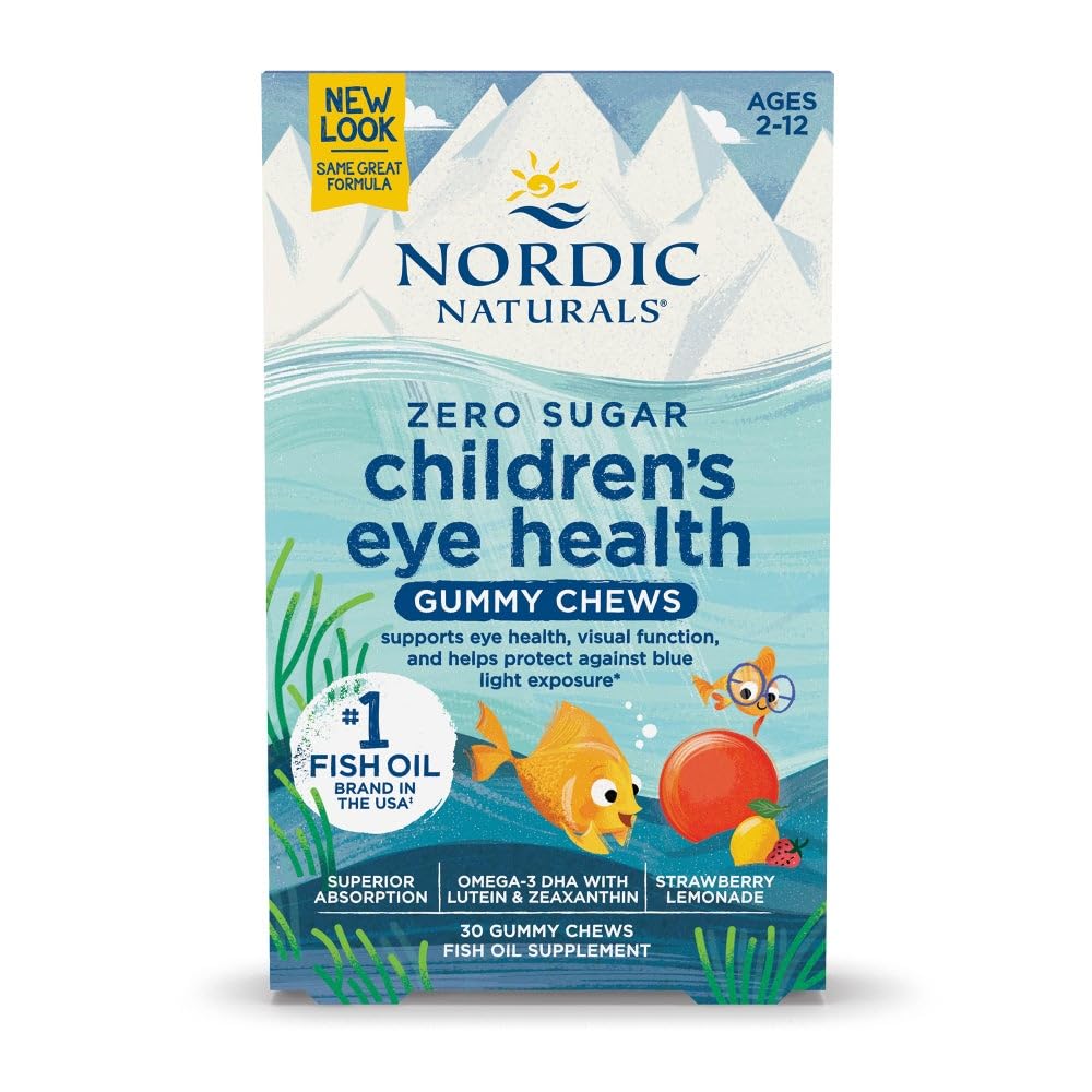 Nordic Naturals Children’s Eye Health Gummies, Strawberry Lemonade - 30 Gummies for Kids - 484 mg Total Omega-3s DHA, Lutein & Zeaxanthin - Brain Health, Antioxidant Support, Non-GMO - 30 Servings Nordic NaturalsAu supplements