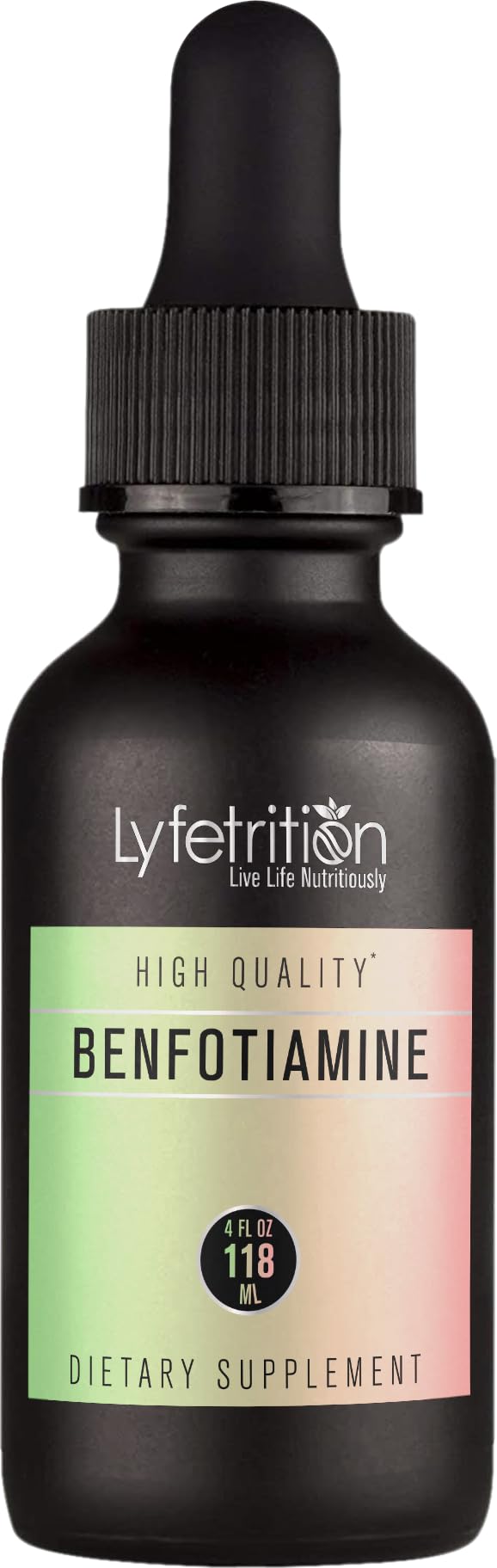 Lyfetrition Benfotiamine 118 ml, 4 FL Oz Liquid, 220 Servings, Made in USA, Quick Absorption, Potent Ingredients, Non-GMO LyfetritionAu supplements