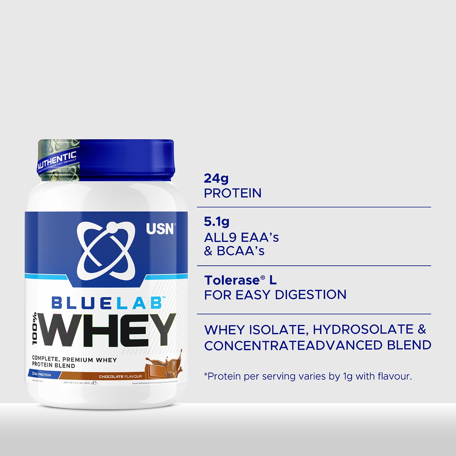USN Blue Lab Whey Protein Powder: Chocolate - Whey Protein 2kg - Post-Workout USNAu supplements