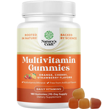 Potent Daily Multivitamin Gummies for Adults - Wellness Blend of Vitamin D A C E B12 Zinc and Biotin - Adult Vitamin Gummy for Energy and Immune Health Natures CraftAu supplements
