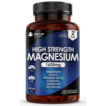 Magnesium Supplements 1620mg - Super Strength - Magnesium Citrate Capsules NEW LEAF PRODUCTSUS supplements