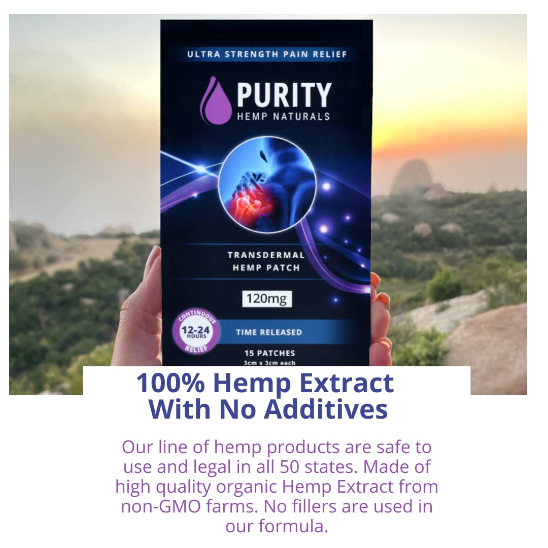 Body Discomfort Patch 120 mg - 15 ct (8 mg ea.) Lasts 24 Hours. Sweat & Water Resistant. Convenient & Discreet. For Use On Any Part Of The Body. Plant-Based Extended-Release Patch Purity Hemp NaturalsAu supplements