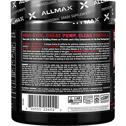 ALLMAX MUSCLEPRIME, White Raspberry - 266 g - Advanced Grade Pre-Workout ALLMAX NutritionAu supplements