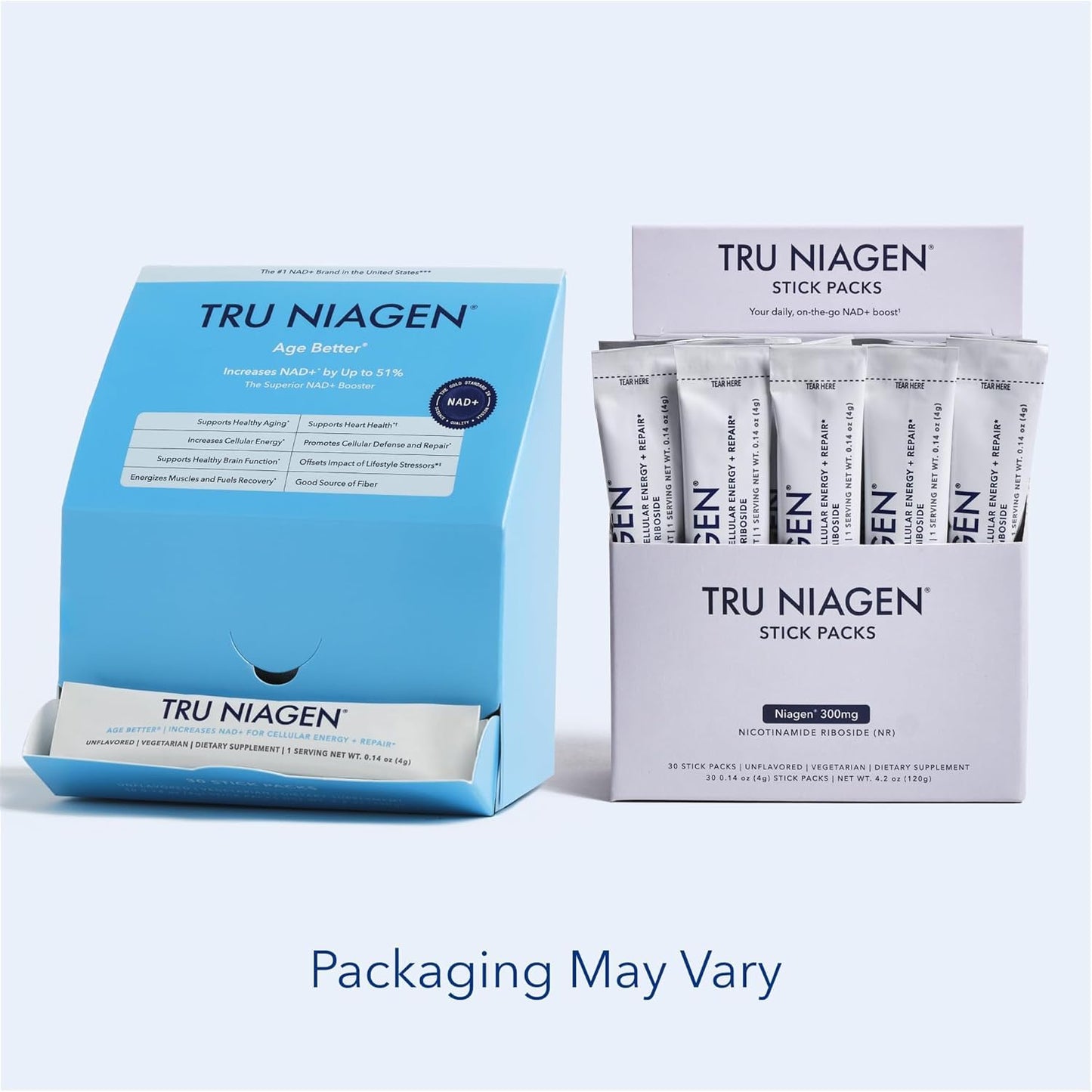 TRU NIAGEN NAD+ Booster with Hydration & Prebiotic Support Award-Winning Nicotinamide Riboside Mixing Powder for Cellular Energy, Repair & Healthy Aging - 30ct/300mg Stick Packs: On-The-Go Supplement TRU NIAGENUS supplements