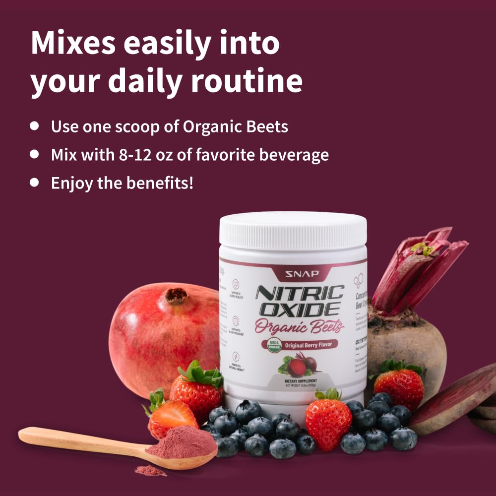 Snap Supplements USDA Organic Beet Root Powder, 3-in-1 Nitric Oxide Supplement Snap SupplementsAu supplements