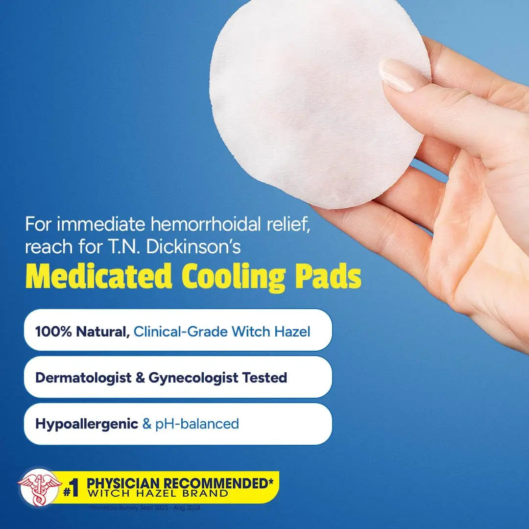 T.N. Dickinson’s Medicated Cooling Pads with Witch Hazel and Aloe | Hemorrhoid Treatment, Postpartum Care, Feminine & Rectal Relief | 100 Rounds T.N. Dickinson'sAu supplements