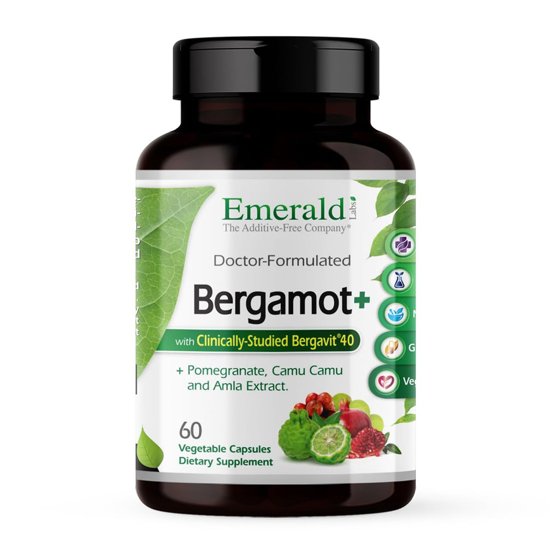 EMERALD LABS Bergamot+ - Supports Metabolism & Heart Health with Bergamot, Pomegranate, Amla & Camu Camu - Gluten-Free & Vegan - 60 Vegetable Capsules (30 Servings) EMERALD LABSAu supplements